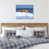 Fantasy Horses: Selle Francais en Zee Canvas Afdruk (Insitu (Slaapkamer))