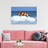 Fantasy Horses: Selle Francais en Zee Canvas Afdruk (Insitu (Woonkamer))