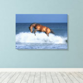Fantasy Horses: Selle Francais en Zee Canvas Afdruk (Insitu (Houten vloer))