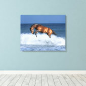 Fantasy Horses: Selle Francais en Zee Canvas Afdruk (Insitu (Houten vloer))