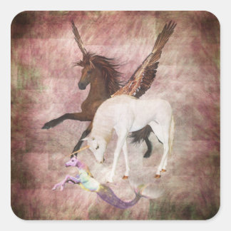 Fantasy Horses Vierkante Sticker