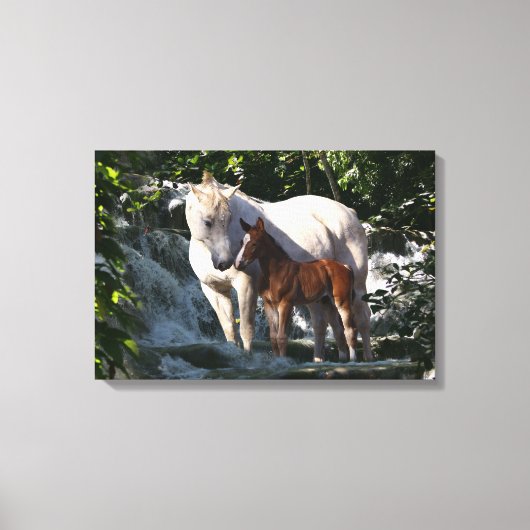 Fantasy Horses: Waterval Canvas Afdruk (Voorkant)