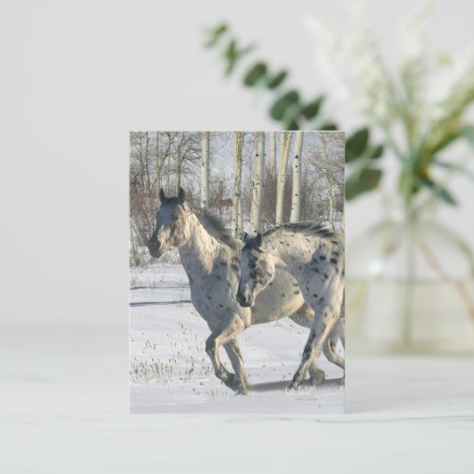 Fantasy Horses: Winter Wonderland Briefkaart (Staand voorkant)