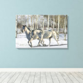 Fantasy Horses: Winter Wonderland Canvas Afdruk (Insitu (Houten vloer))