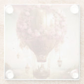 Fantasy Hot Air ballonroze Gold Glazen Onderzetter (Achterkant)