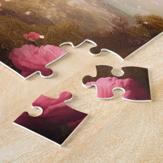 Fantasy Hot Air ballonroze Gold Legpuzzel (Zijkant)