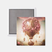 Fantasy Hot Air ballonroze Gold Magneet (Voorkant / Achterkant)