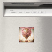 Fantasy Hot Air ballonroze Gold Magneet (Insitu (Vaatwasser))