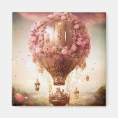 Fantasy Hot Air ballonroze Gold Magneet (Voorkant)
