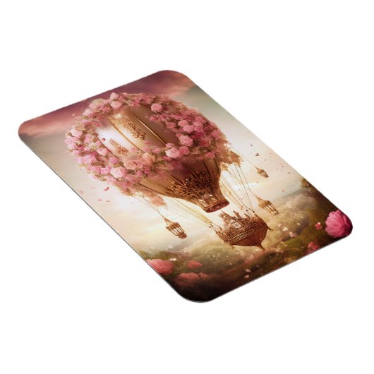 Fantasy Hot Air ballonroze Gold Magneet (Rechterzijde)