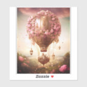 Fantasy Hot Air ballonroze Gold Sticker (Vel)