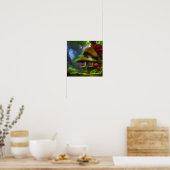 Fantasy House in een Greenery Scene, Fantasy Cotta Poster (Keuken)