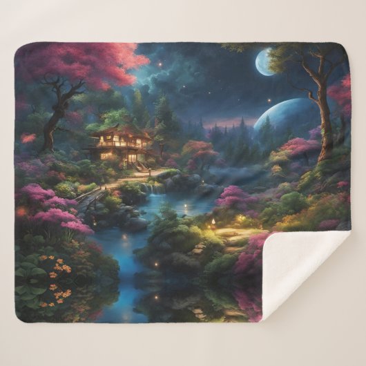Fantasy Huis en Tuin Sherpa Deken (Voorkant (horizontaal))