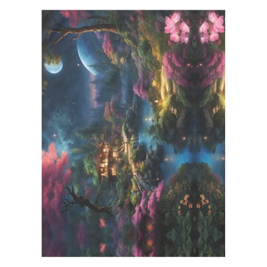 Fantasy Huis en Tuin Tafelkleed (Voorkant)