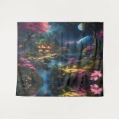 Fantasy Huis en Tuin Wandkleed (Voorkant (horizontaal))