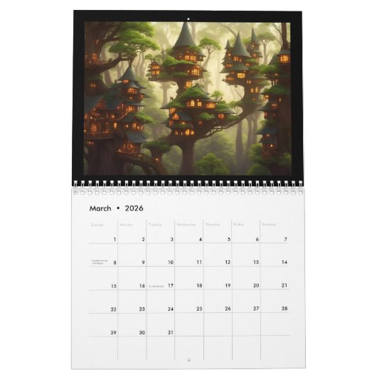 Fantasy huizen kalender (Mar 2026)