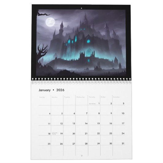 Fantasy huizen kalender (Jan 2026)