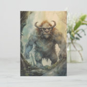 Fantasy Hulking Troll Mythologisch Wezen Feestdagenkaart (Staand voorkant)