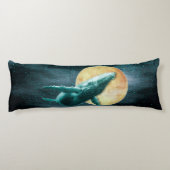 Fantasy Humpback Whale die naar de maan vliegt - L Lichaamskussen (Achterkant)