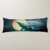 Fantasy Humpback Whale die naar de maan vliegt - L Lichaamskussen (Voorkant)