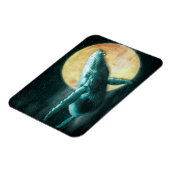 Fantasy Humpback Whale die naar de maan vliegt - M Magneet (Linkerzijde)