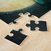 Fantasy Humpback Whale die naar de maan vliegt - P Legpuzzel (Zijkant)