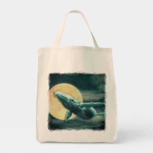 Fantasy Humpback Whale die naar het maan Tas vlieg (Voorkant)