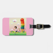 Fantasy Ice Cream Cone met Happy Running Boy Bagagelabel (Voorkant horizontaal)
