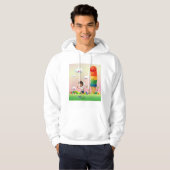 Fantasy Ice Cream Cone met Happy Running Boy Hoodie (Voorkant volledig)