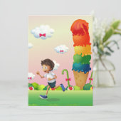 Fantasy Ice Cream Cone met Happy Running Boy Kaart (Staand voorkant)