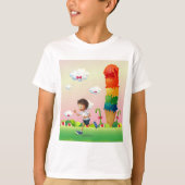 Fantasy Ice Cream Cone met Happy Running Boy T-shirt (Voorkant)