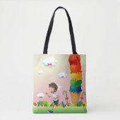 Fantasy Ice Cream Cone met Happy Running Boy Tote Bag (Voorkant)