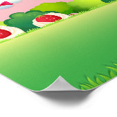 Fantasy Ijsje met Blij Lopende Jongen Poster (Hoek)