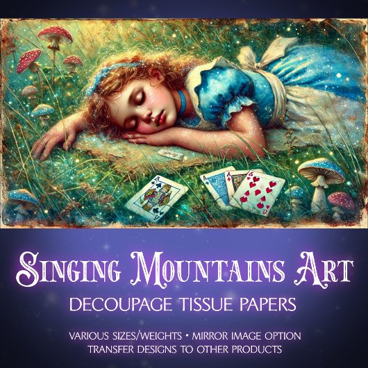 Fantasy Illustration Alice Dream Decoupage Tissuepapier
