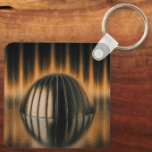 Fantasy Image Bronze Halfdome On Reflected Surface Sleutelhanger (Achterkant)