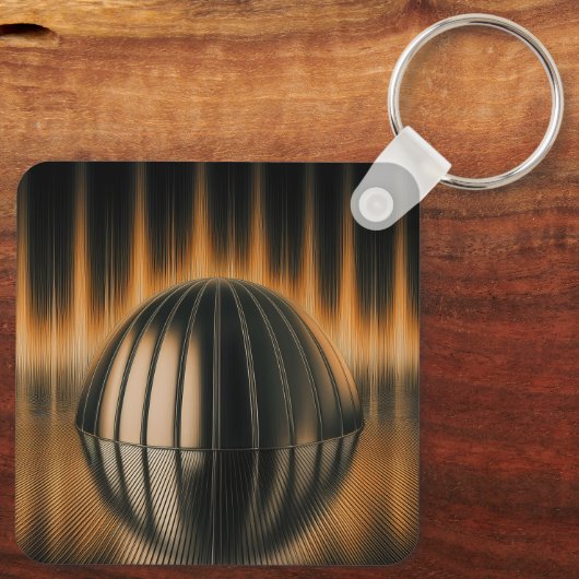 Fantasy Image Bronze Halfdome On Reflected Surface Sleutelhanger (Achterkant)