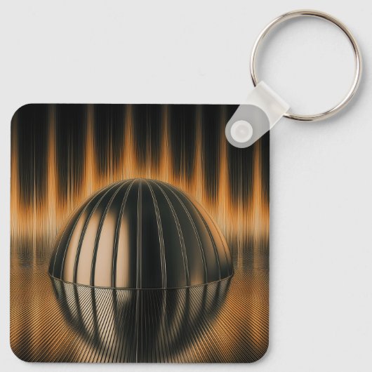 Fantasy Image Bronze Halfdome On Reflected Surface Sleutelhanger (Achterkant)