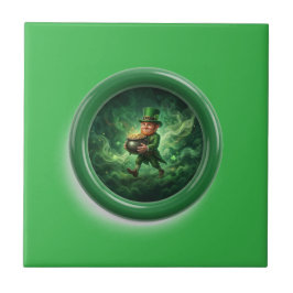 Fantasy Image Leprechaun Carrying Pot Of Gold Tegeltje