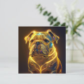 Fantasy Image Neon Yellow English Bulldog Kaart (Staand voorkant)