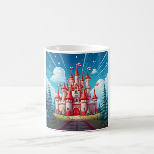 Fantasy Image Of A Candy Cane Castle Koffiemok (Center)