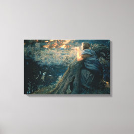 Fantasy in Twilight (door Edward Robert Hughes) Canvas Afdruk
