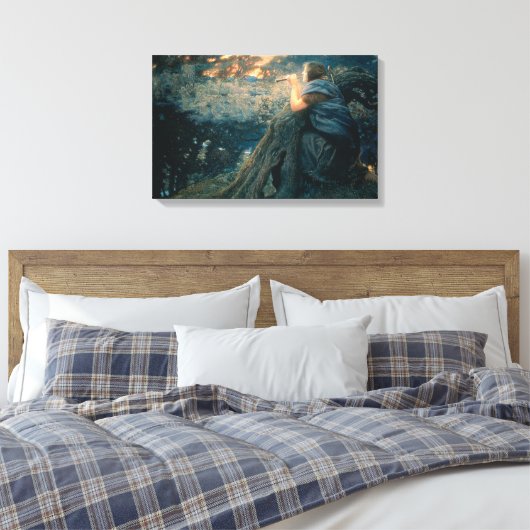 Fantasy in Twilight (door Edward Robert Hughes) Canvas Afdruk (Insitu (Slaapkamer))
