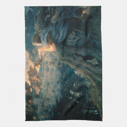 Fantasy in Twilight (door Edward Robert Hughes) Theedoek (Verticaal)