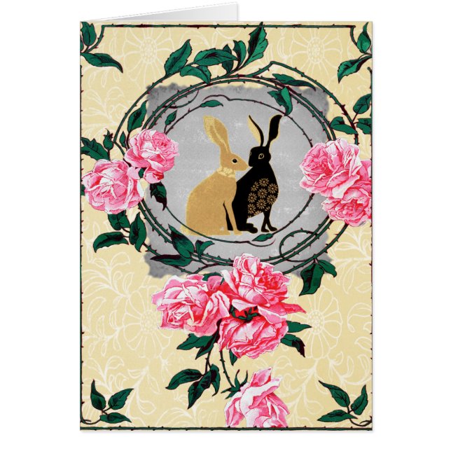 Fantasy Jackrabbit Hares Roos Romantic Collage (Voorkant)