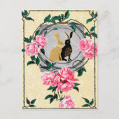 Fantasy Jackrabbit Hares Roos Romantic Collage Briefkaart (Voorkant)