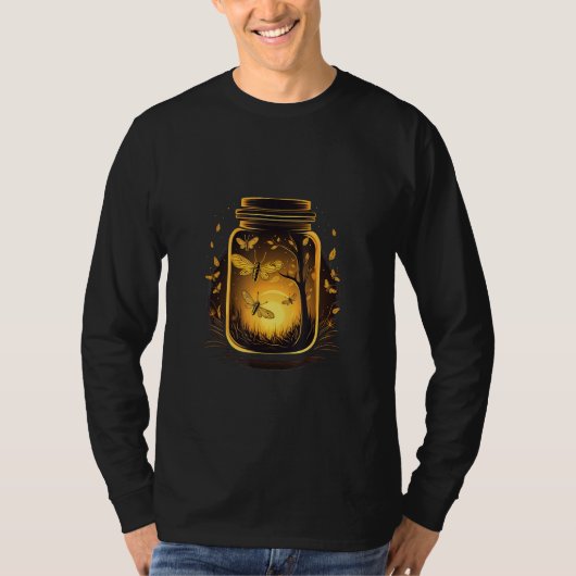 Fantasy Jar with glowing Insects for dreaming summ T-shirt (Voorkant)