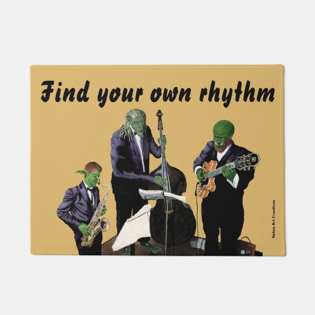 Fantasy Jazz Blues Musician Music Art door Mat (Voorkant)
