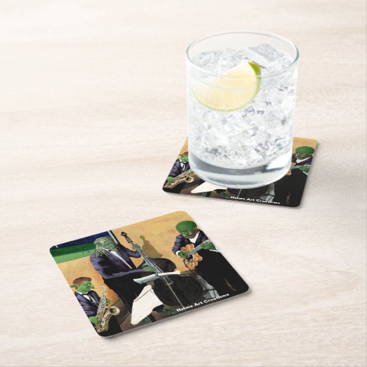 Fantasy Jazz Blues Musicians Art Paper Onderzetter (Insitu)