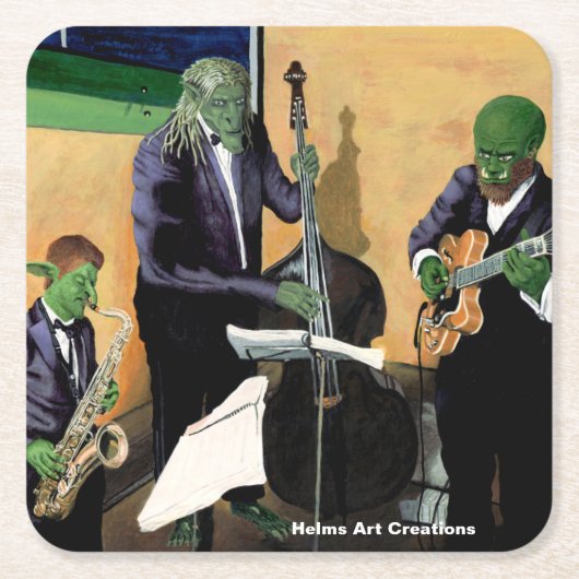 Fantasy Jazz Blues Musicians Art Paper Onderzetter (Voorkant)