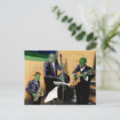 Fantasy Jazz Blues Musicians Music Art Briefkaart (Staand voorkant)